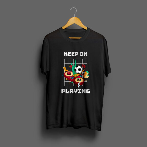 Black half sleeve t-shirt for gamer