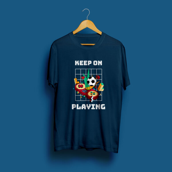 Navy Blue half sleeve t-shirt for gamer