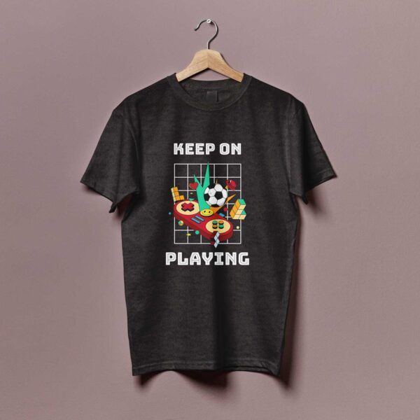 charcoal grey half sleeve gaming t-shirt for gamer