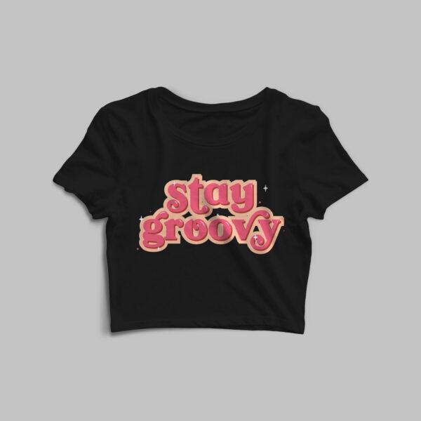black quirky crop top for women